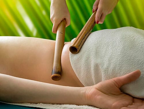 masaje antiestrés con bambú en centro de estetica solmax santander